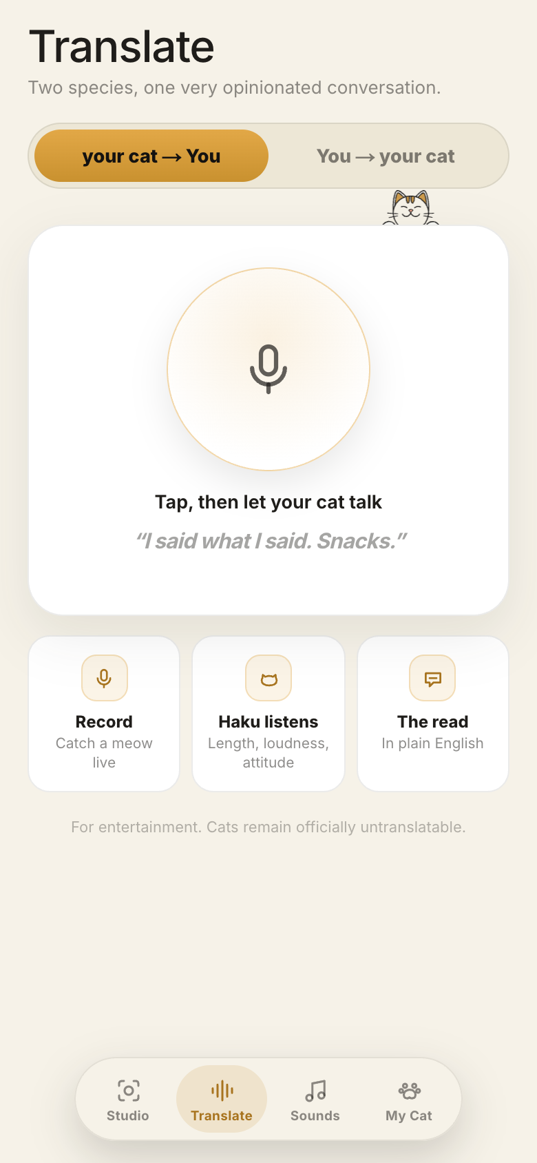 The two-way cat translator